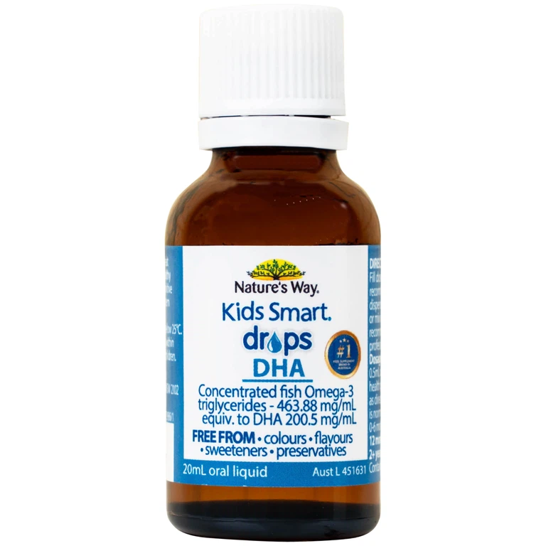 Siro Kids Smart Drops DHA 20ml Nature's Way thúc đẩy sự phát triển của não bộ và hệ thần kinh ở trẻ nhỏ