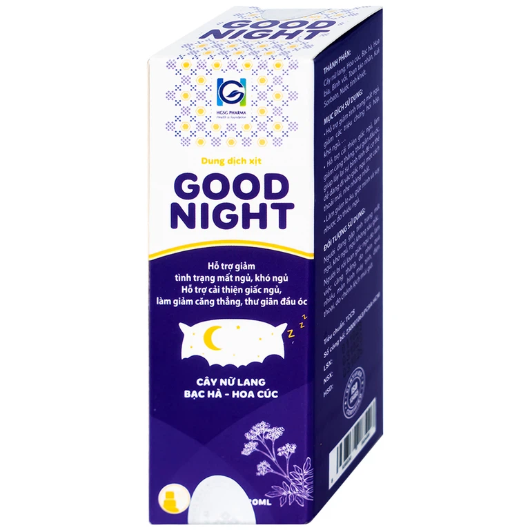 Dung dịch xịt Good Night hỗ trợ giảm tình trạng mất ngủ, khó ngủ (20ml)