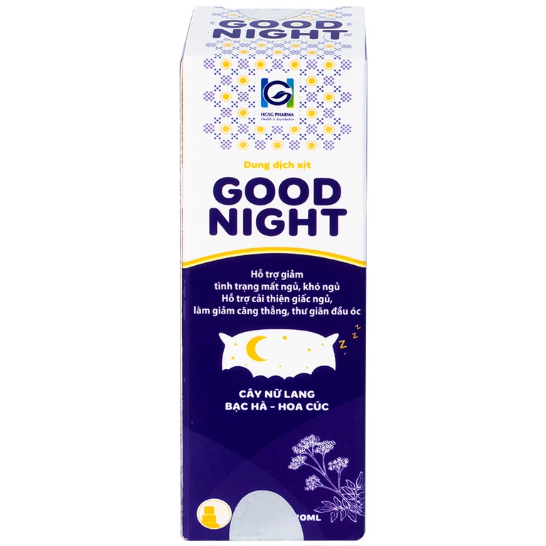 Dung dịch xịt Good Night hỗ trợ giảm tình trạng mất ngủ, khó ngủ (20ml)