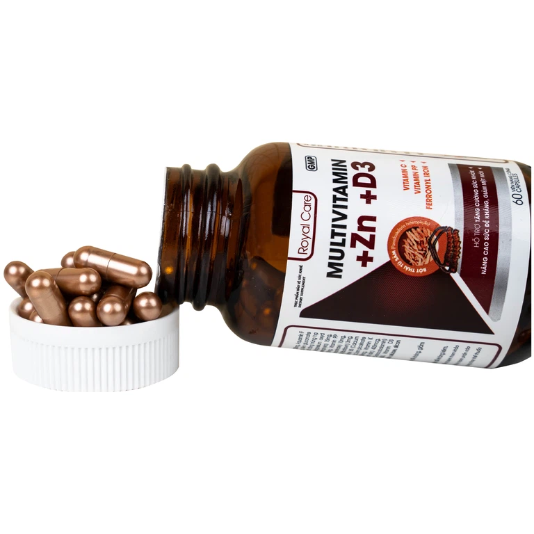 Viên uống Multivitamin +Zn +D3 Royal Care hỗ trợ tăng cường sức khỏe, nâng cao sức đề kháng (60 viên)