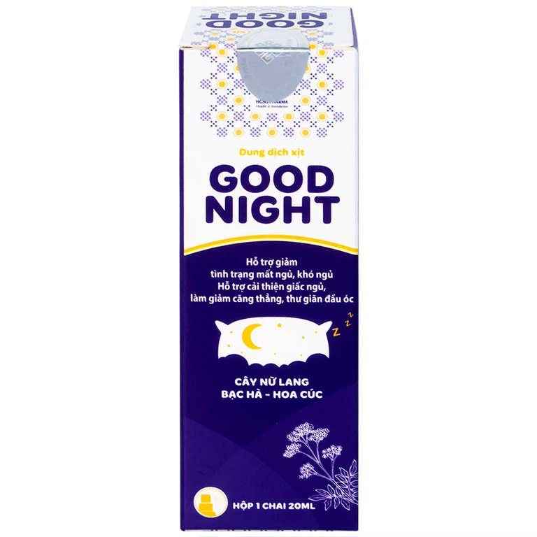 Dung dịch xịt Good Night hỗ trợ giảm tình trạng mất ngủ, khó ngủ (20ml)