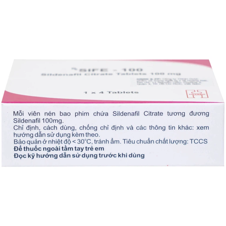 Thuốc Sife-100mg Hetero điều trị rối loạn chức năng cương dương ở nam giới (5 hộp x 4 viên)