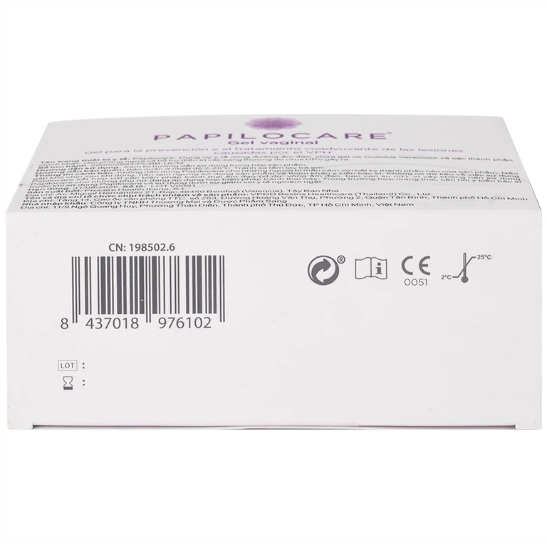 Gel đặt âm đạo Papilocare Procare Health phòng ngừa và điều trị tổn thương do HPV (21 tuýp) 