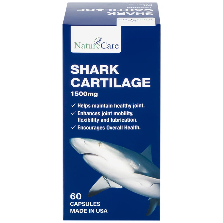 Viên uống Shark Cartilage NatureCare hỗ trợ tăng cường khả năng vận động linh hoạt và bôi trơn khớp (Hộp 60 viên)