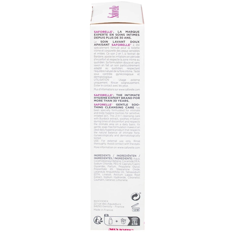 Dung dịch vệ sinh Saforelle Soin Lavant Doux Apaisant giúp bảo vệ và làm dịu (100ml)