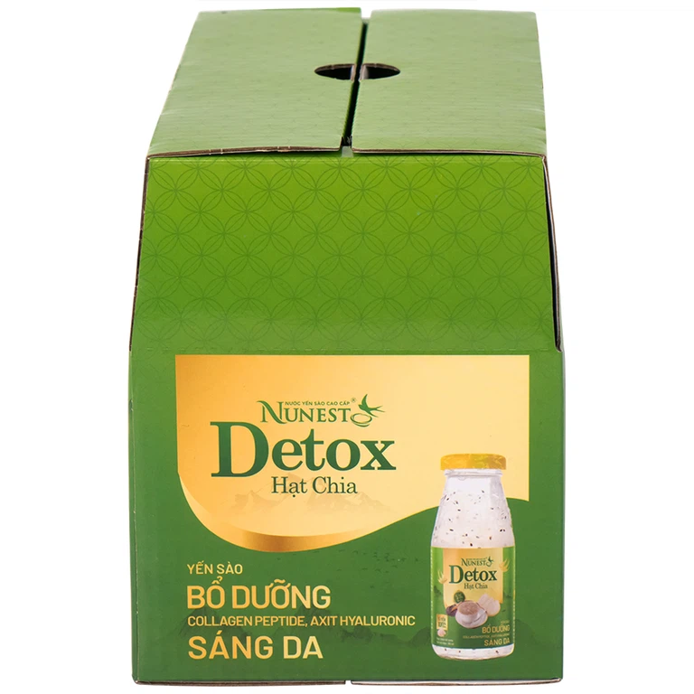 Nước Yến Sào Cao Cấp Nunest Detox Hạt Chia 5% Yến (6 chai x 185ml)