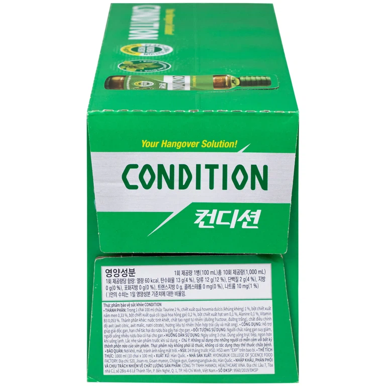 Thực phẩm bảo vệ sức khỏe Condition hỗ trợ giải độc gan, giải rượu (100ml)