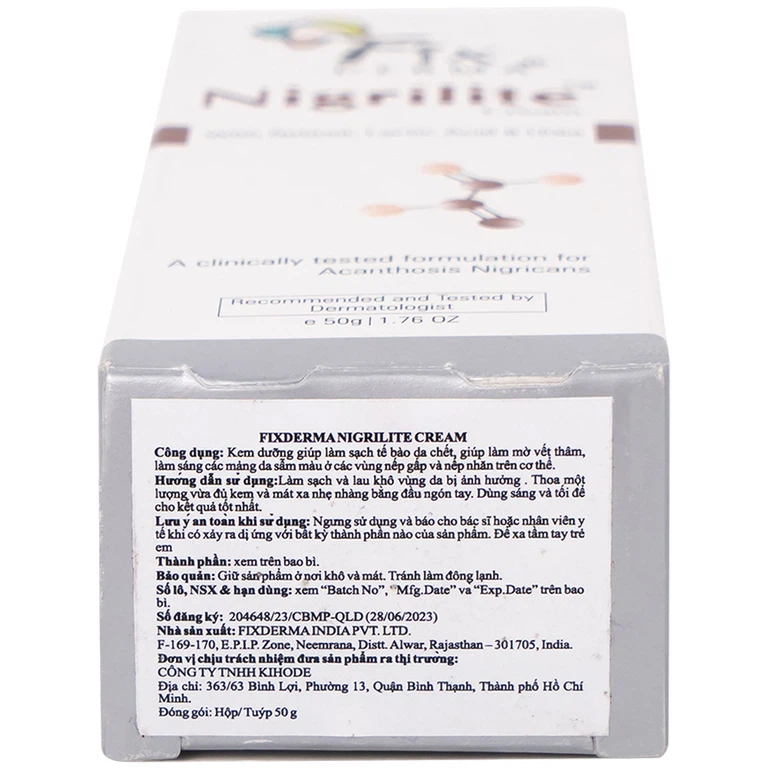 Kem dưỡng làm mờ vết thâm trên cơ thể Fixderma Nigrilite Cream 50g