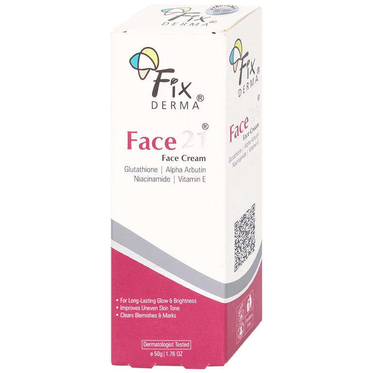 Kem dưỡng ẩm sáng da Fixderma Face21 Face Cream giúp da trắng sáng, mịn màng (50g)