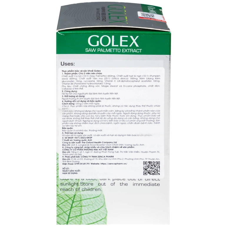 Viên uống Golex Ocavill hỗ trợ chống lại sự phình to của tuyến tiền liệt, cải thiện các rối loạn tiểu tiện (30 viên)