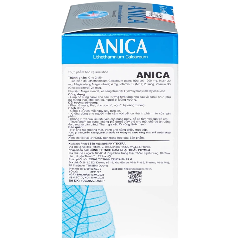 Viên uống Anica Ocavill bổ sung Canxi và Vitamin D3 (60 viên)