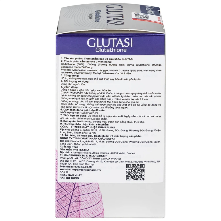 Thực phẩm bảo vệ sức khoẻ Glutasi giúp làm đẹp da, chống lão hóa (60 viên)