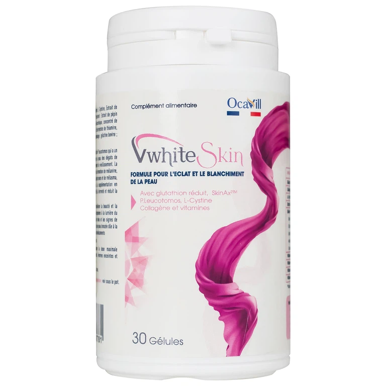 Thực phẩm bảo vệ sức khỏe VwhiteSkin hỗ trợ duy trì độ ẩm cho da, tăng độ đàn hồi cho da (30 viên)