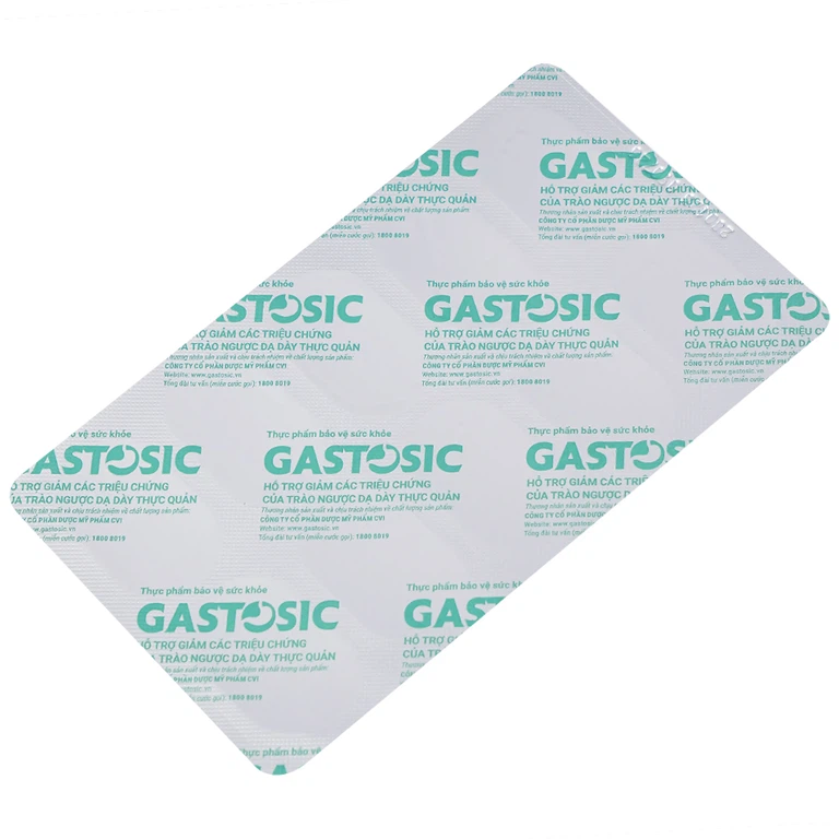 Viên uống Gastosic CVI Pharma giúp tiêu hóa tốt, bảo vệ niêm mạc dạ dày (3 vỉ x 10 viên)
