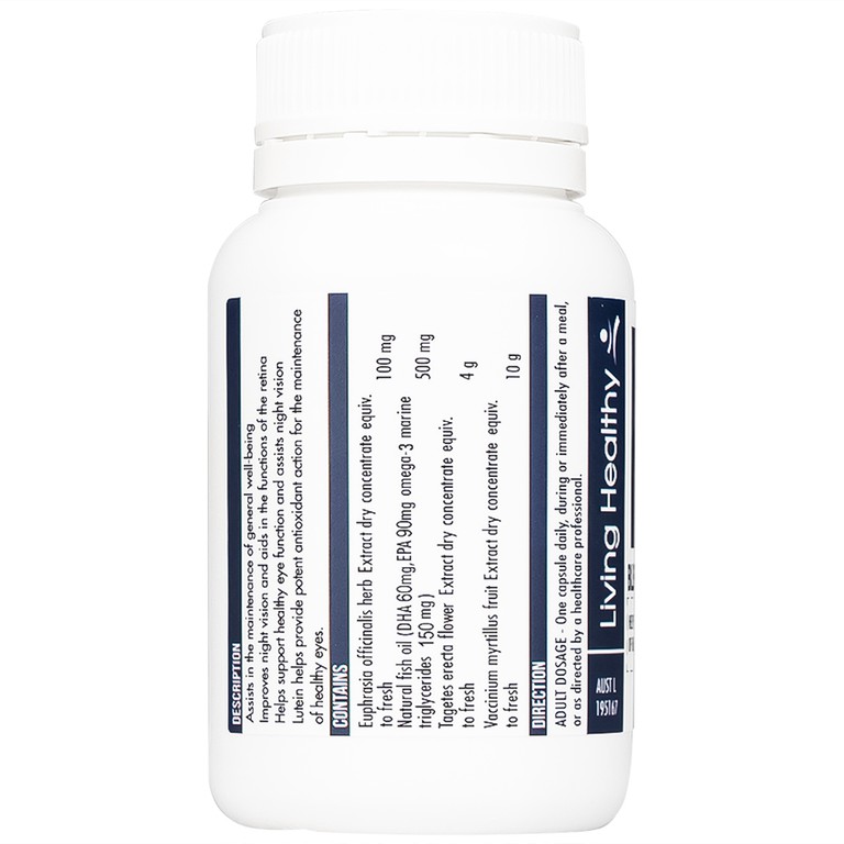 Viên uống Bilberry 10g Plus Soft Gel Capsules hỗ trợ tăng cường thị lực, chống oxy hóa (60 viên)