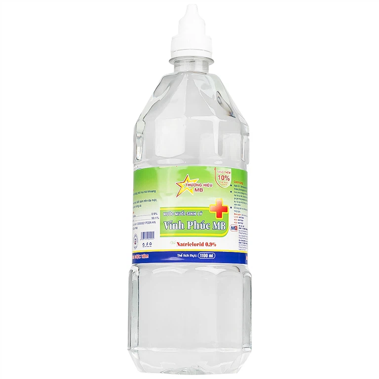 Nước muối Natri Clorid 0.9 Vĩnh Phúc Smiles làm sạch răng, khử mùi hôi khoang miệng (1100ml)