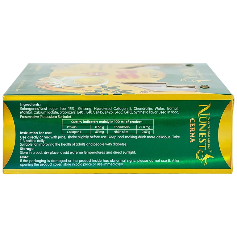 Nước Yến Sào Cao Cấp Nunest Cerna Dành Cho Người Tiểu Đường (6 hũ x 70ml)