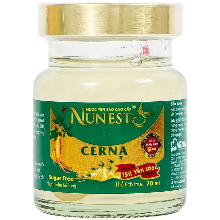 Nước Yến Sào Cao Cấp Nunest Cerna Dành Cho Người Tiểu Đường (6 hũ x 70ml)