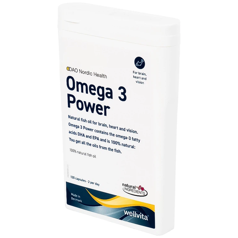 Viên uống Omega 3 Power DAO Nordic Health hỗ trợ tăng cường sức khoẻ tim mạch, giảm mỡ máu (120 viên)