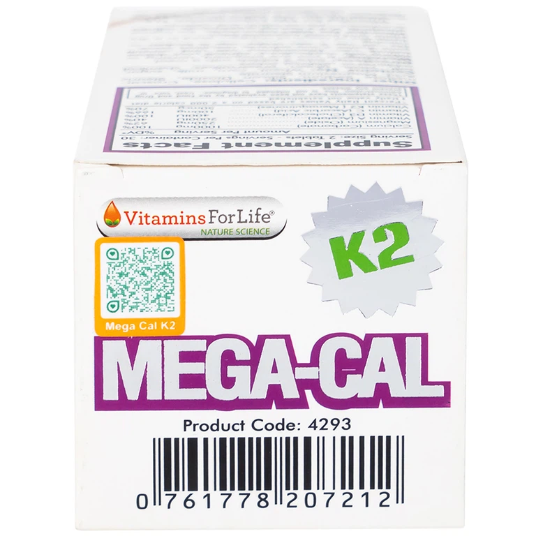 Viên uống Mega-Cal 1000 Vitamins For Life giúp bổ sung canxi, chống loãng xương (60 viên)