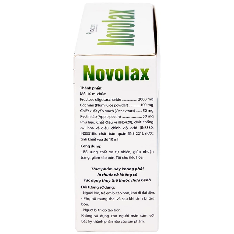 Dung dịch uống Novolax Novocare bổ sung chất xơ giúp nhuận tràng, giảm táo bón (4 vỉ x 5 ống)