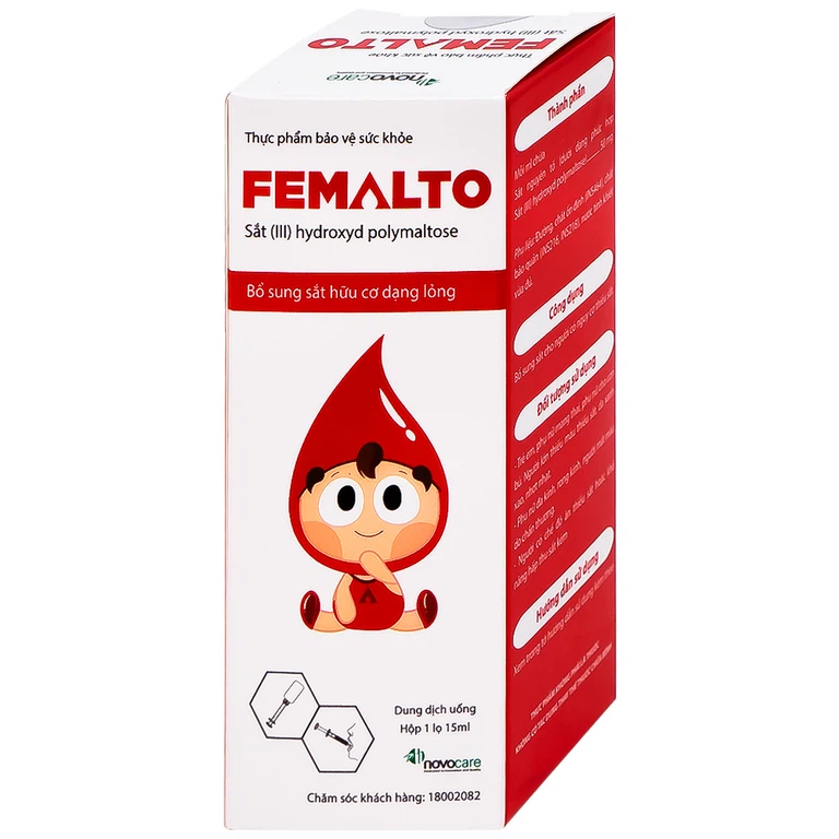 Dung dịch uống Femalto 15ml Novocare bổ sung sắt do thiếu sắt