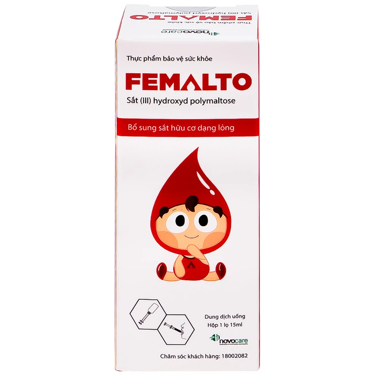 Dung dịch uống Femalto 15ml Novocare bổ sung sắt do thiếu sắt