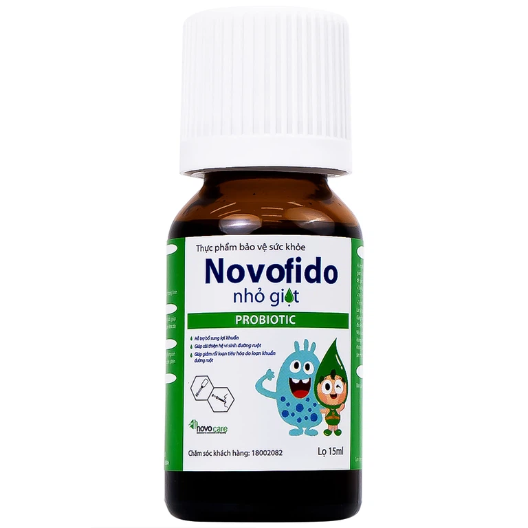 Dung dịch uống Novofido Drops 15ml Novocare hỗ trợ bổ sung lợi khuẩn, cải thiện hệ vi sinh đường ruột