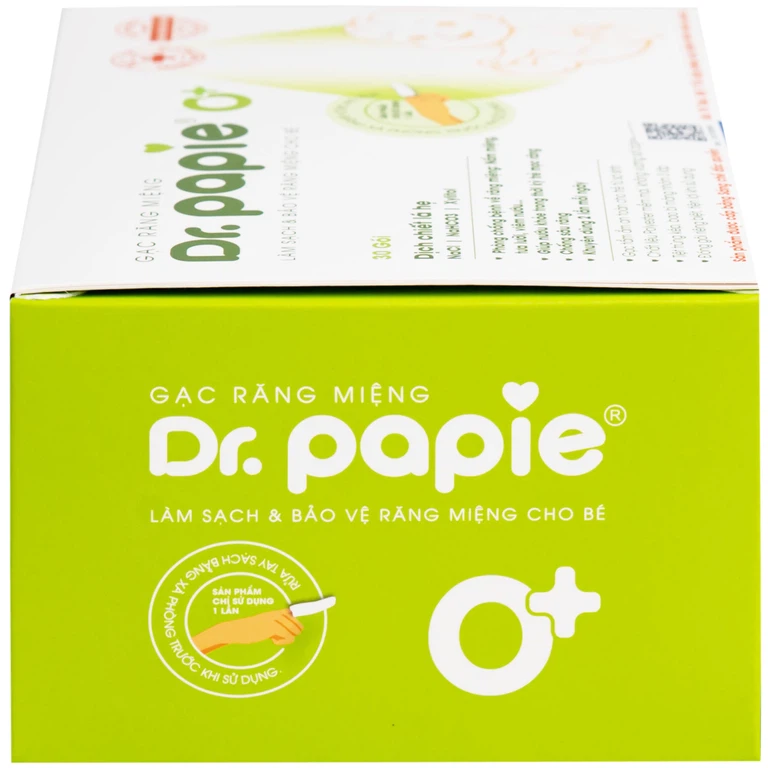 Gạc răng miệng Dr.Papie làm sạch và bảo vệ răng miệng cho bé (30 gói)