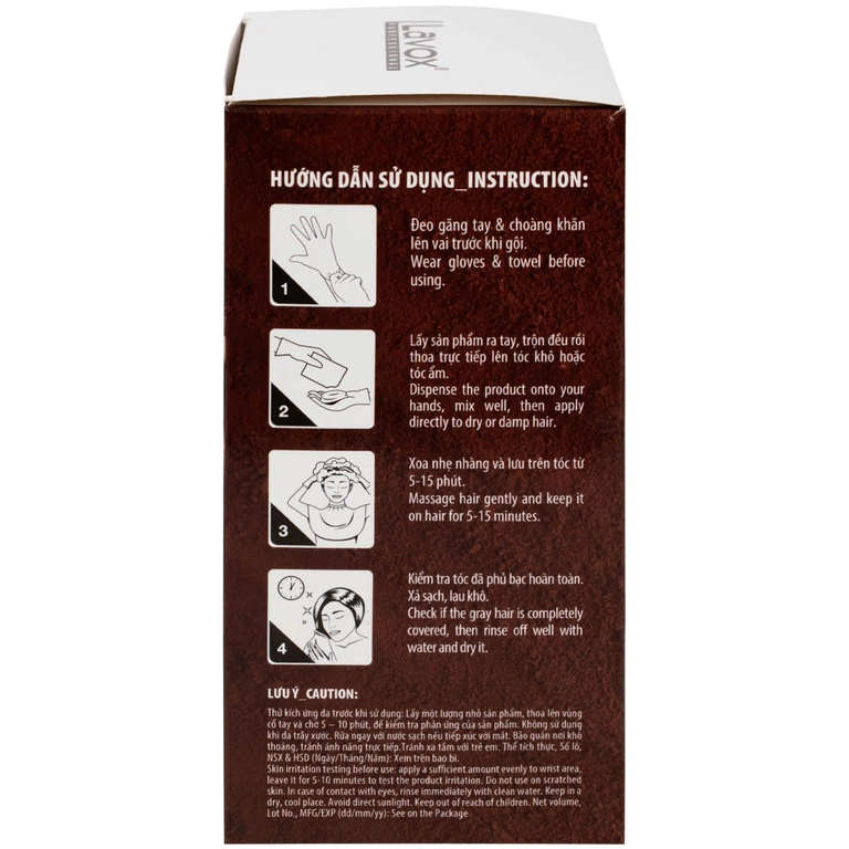 Dầu gội phủ bạc Healthy&Lively Lavox màu nâu cà phê H4 (10 gói x 30ml)