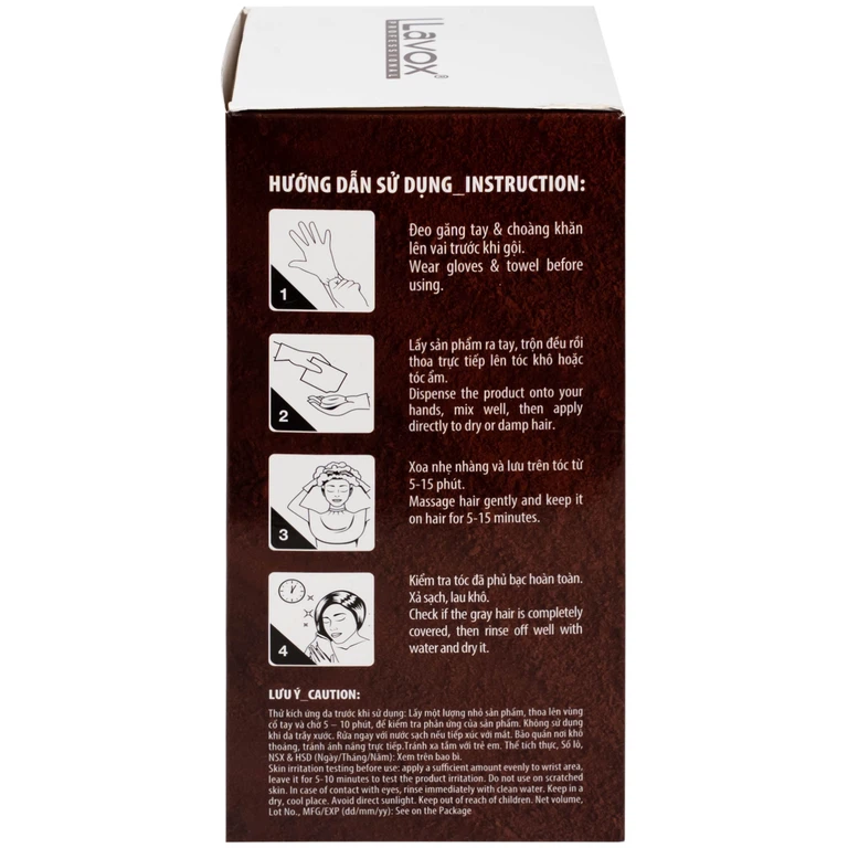 Gội phủ bạc đen Lavox H1, giống tóc đen mượt (10 gói x 30ml)