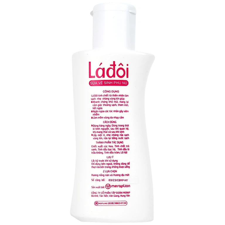 Dung dịch vệ sinh phụ nữ Shema Lá Đôi 100ml hương nồng nàn làm sạch vùng kín, hết ngứa, khử mùi