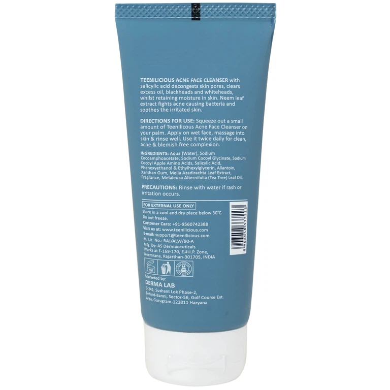 Gel rửa mặt Teenilicious làm sạch mụn, loại bỏ bụi bẩn và bả nhờn, ngăn ngừa mụn (60g)