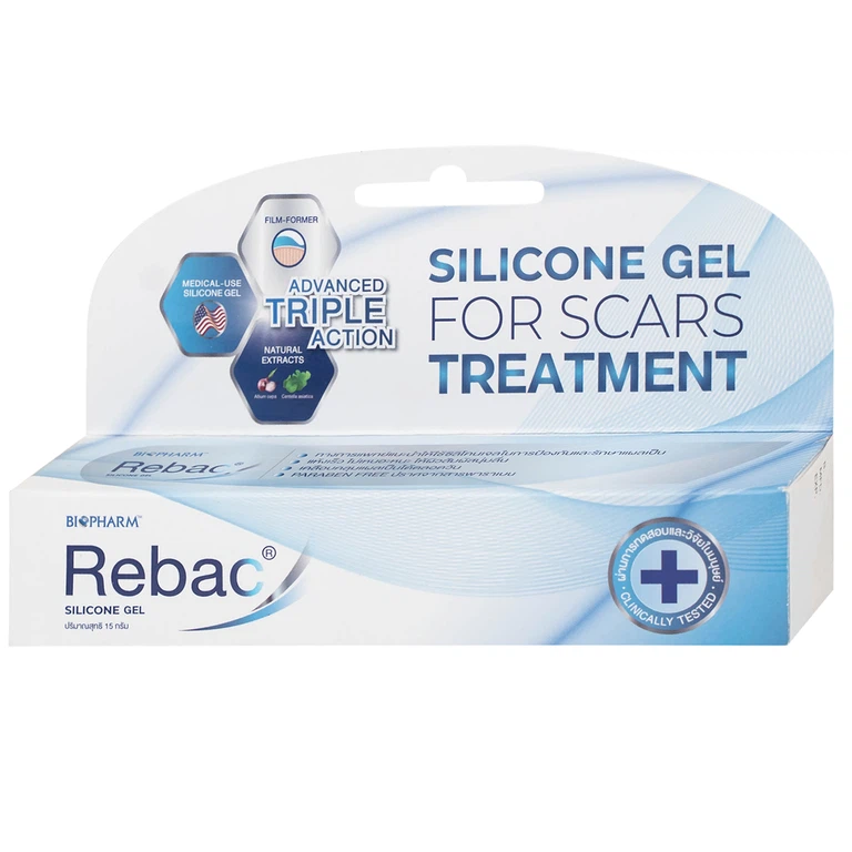 Gel bôi sẹo Rebac Biopharm hỗ trợ làm phẳng, mềm và mờ sẹo (15g)