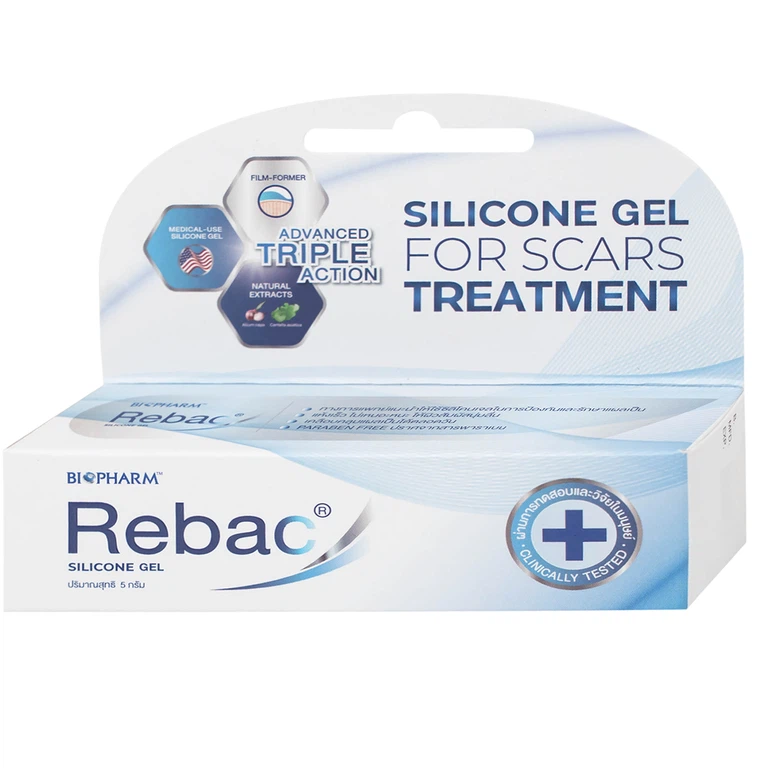 Gel bôi sẹo Rebac Biopharm hỗ trợ làm phẳng, mềm và mờ sẹo (5g)