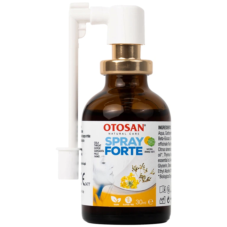 Xịt họng Otosan Spray Forte hỗ trợ điều trị viêm họng cấp, viêm hô hấp, giảm đau rát họng (30ml)