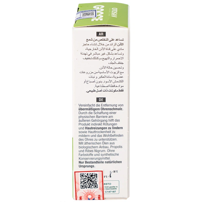 Dung dịch nhỏ tai Otosan Natural Ear Drops loại bỏ và ngăn ngừa sự hình thành của ráy tai (10ml)
