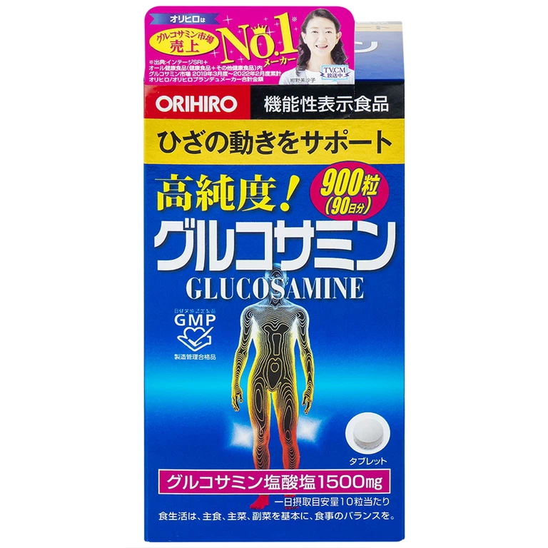 Viên nén Orihiro Glucosamine 900 hỗ trợ làm trơn ổ khớp, hạn chế lão hóa khớp (900 viên)