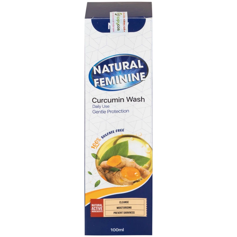 Dung dịch vệ sinh phụ nữ Natural Feminine Curcumin Wash giúp làm sạch, khử mùi vùng kín (100ml)