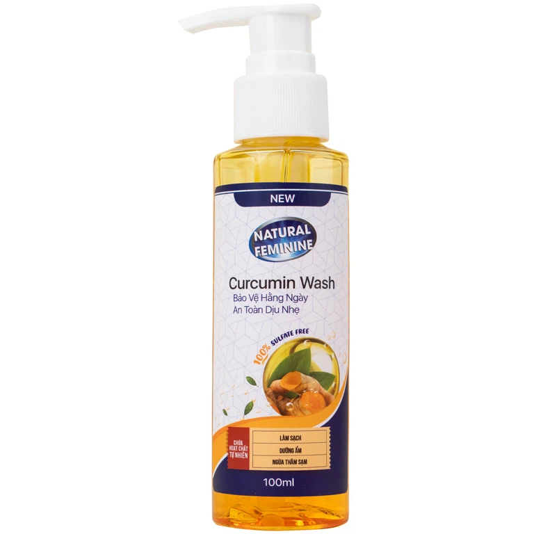 Dung dịch vệ sinh phụ nữ Natural Feminine Curcumin Wash giúp làm sạch, khử mùi vùng kín (100ml)