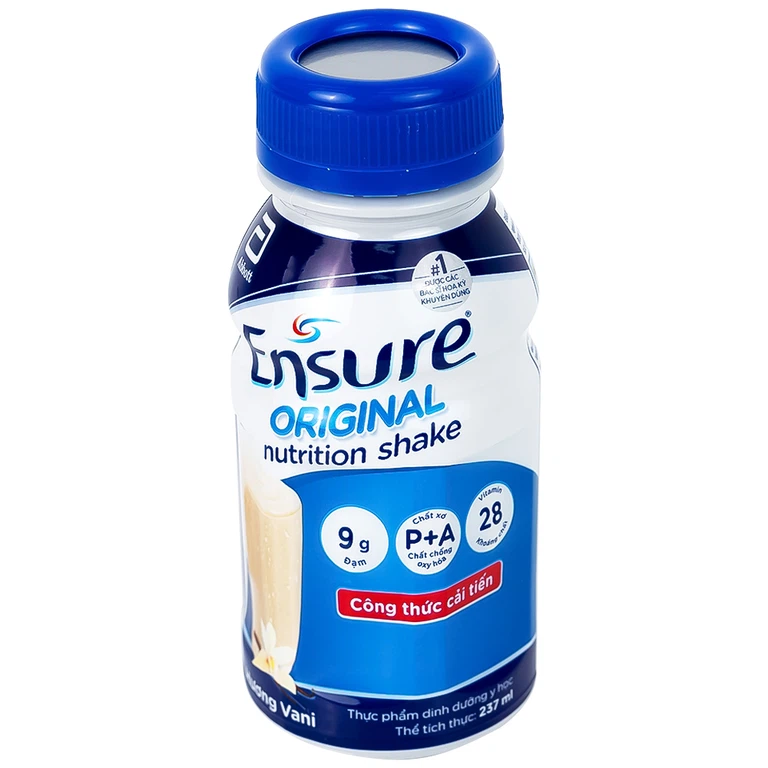 Sữa Ensure Original 237ml Abbott hương vani, bổ sung dinh dưỡng, hỗ trợ tiêu hóa (4 lốc x 6 chai) 