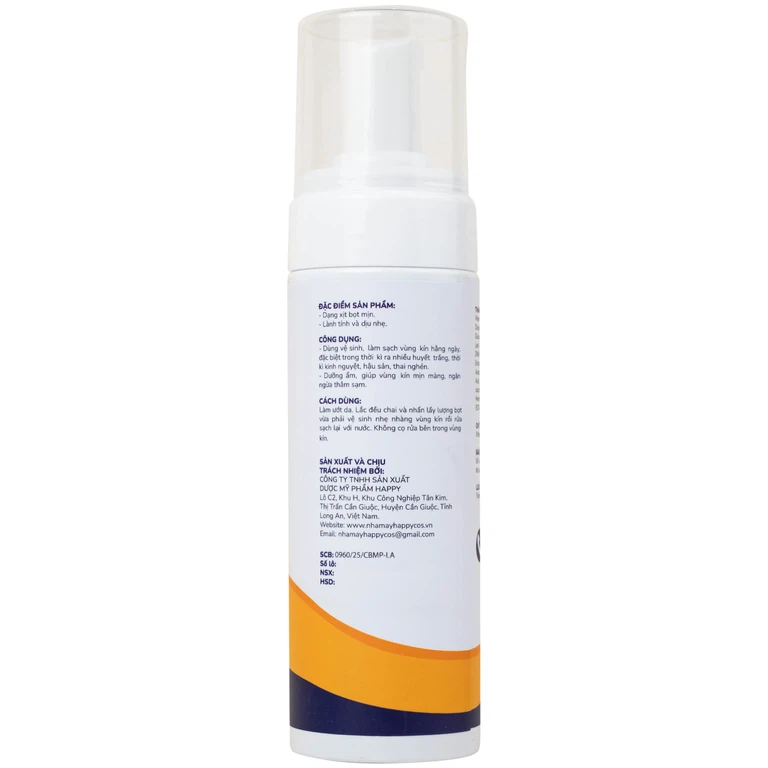 Dung dịch vệ sinh phụ nữ dạng bọt Natural Feminine Curcumin làm sạch, khử mùi, kháng khuẩn (160ml)