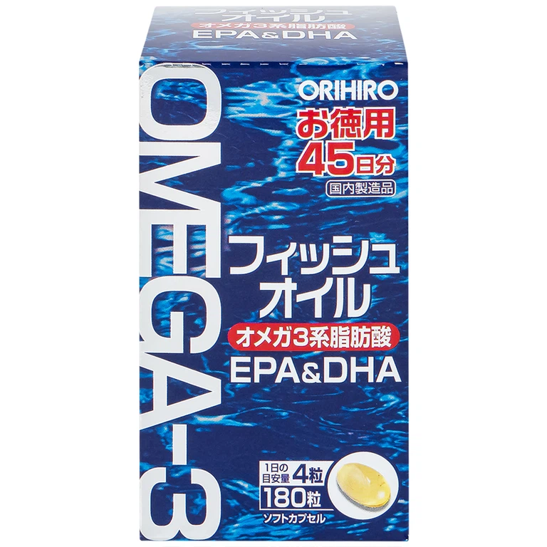 Viên uống Orihiro Fish Oil hỗ trợ tốt cho não bộ và thị lực (180 viên)