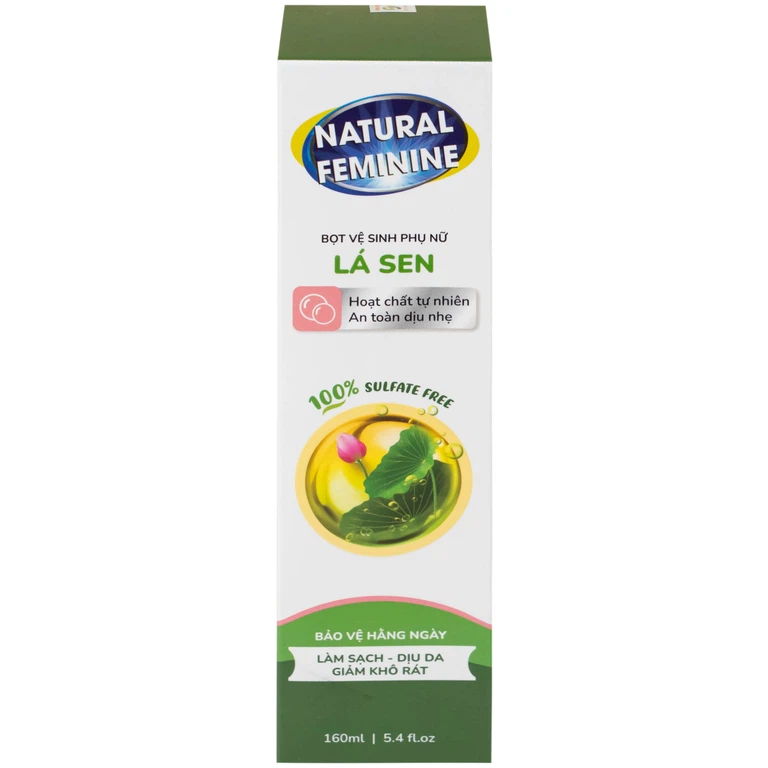 Dung dịch vệ sinh phụ nữ dạng bọt Natural Feminine làm sạch, không gây khô rát kích ứng (160ml)