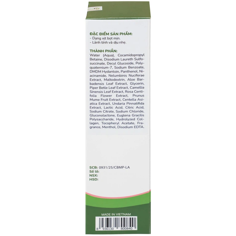 Dung dịch vệ sinh phụ nữ dạng bọt Natural Feminine làm sạch, không gây khô rát kích ứng (160ml)