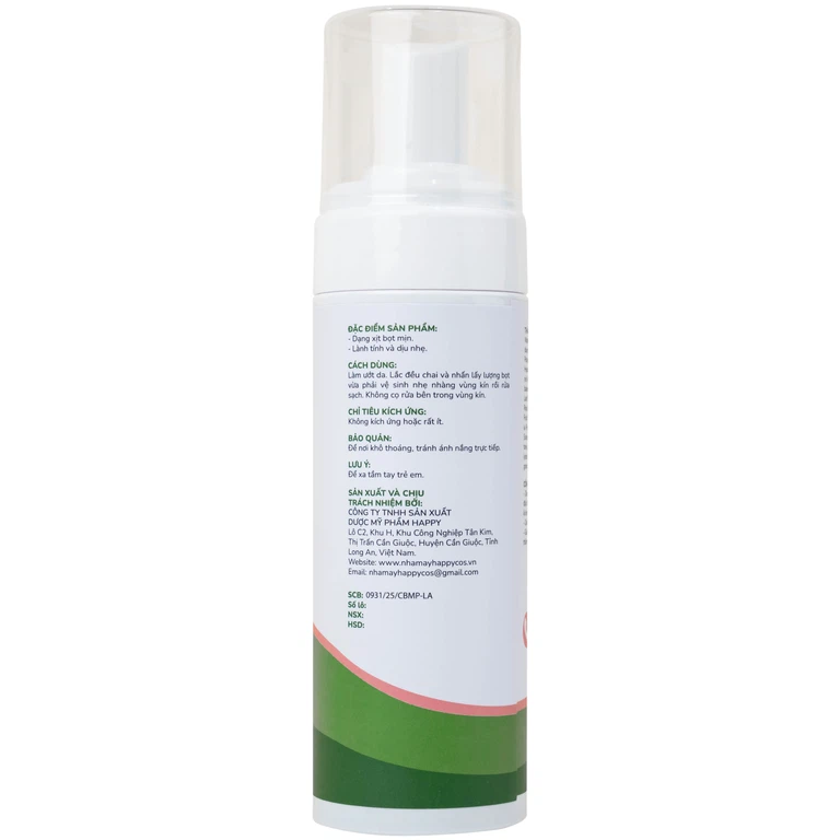 Dung dịch vệ sinh phụ nữ dạng bọt Natural Feminine làm sạch, không gây khô rát kích ứng (160ml)