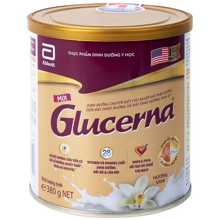 Sữa bột Glucerna Abbott bổ sung dinh dưỡng đặc biệt cho người đái tháo đường (380g)