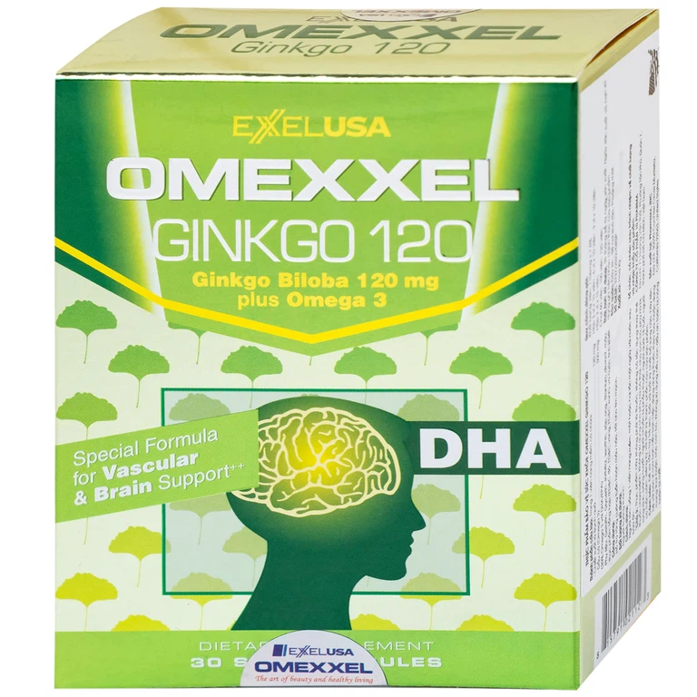 Viên uống Omexxel Ginkgo 120 Excelife tăng cường tuần hoàn máu não, tốt cho tim mạch (2 vỉ x 15 viên)