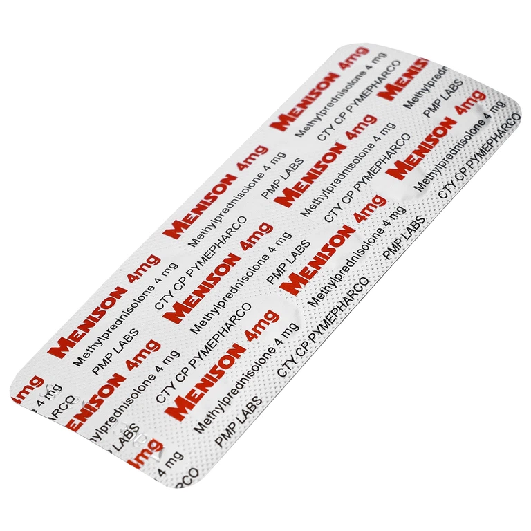 Thuốc Menison 4mg Pymepharco điều trị các bệnh liên quan đến viêm, dị ứng, miễn dịch (5 vỉ x 10 viên)
