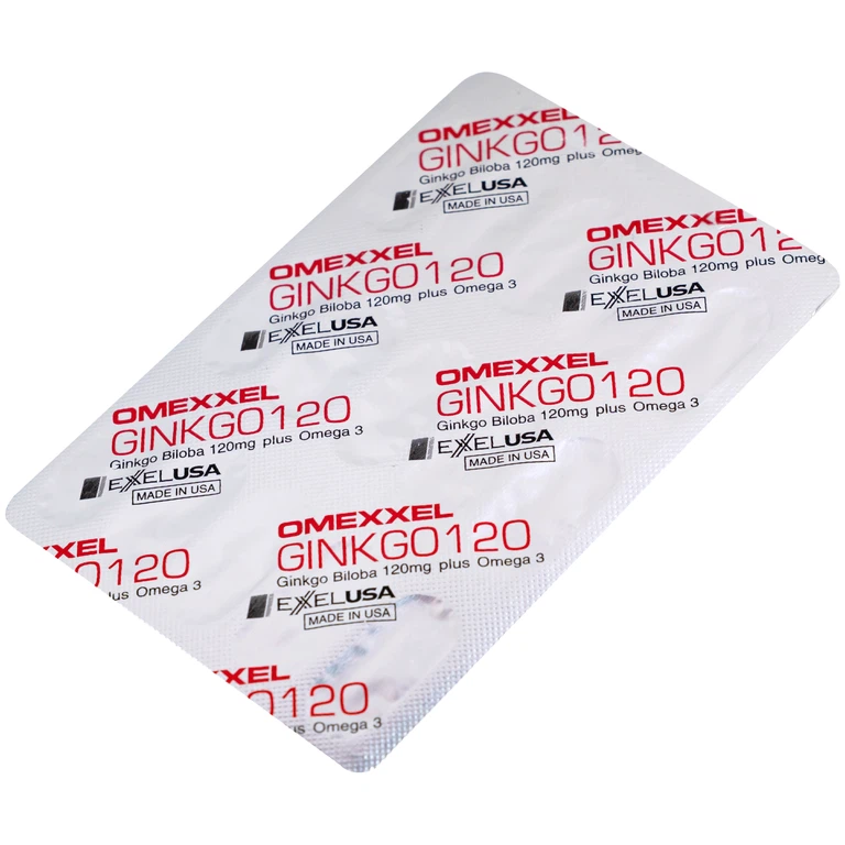 Viên uống Omexxel Ginkgo 120 Excelife tăng cường tuần hoàn máu não, tốt cho tim mạch (2 vỉ x 15 viên)